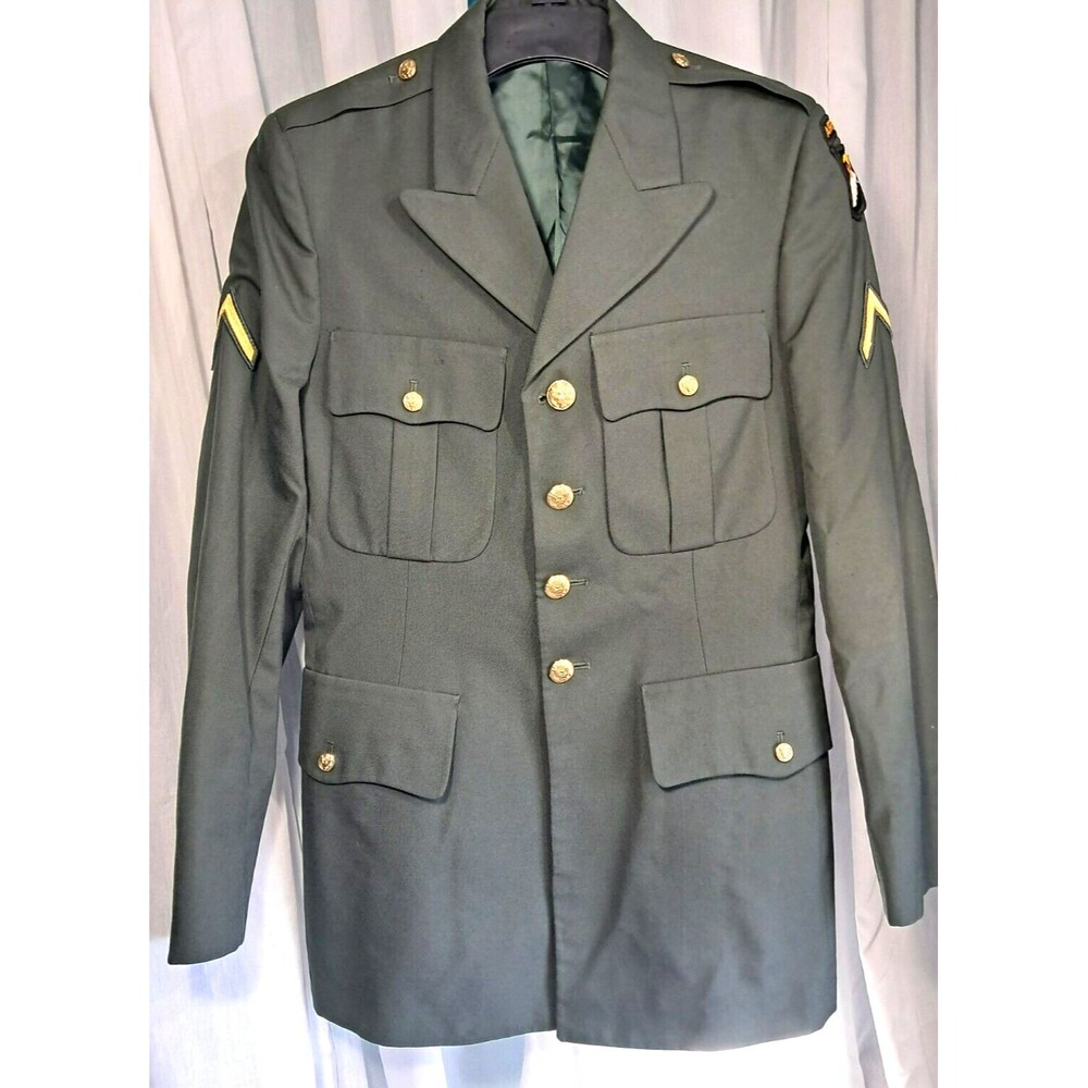 DeRossi And Son Men's US Army Airborne SGT Green Dress Coat Jacket Size 39L